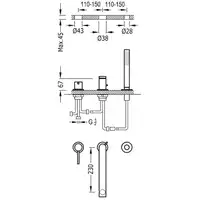 Bateria wannowa trzyotworowa MAX Chrom TRES 06216102