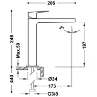 Bateria umywalkowa Stal TRES 21120301AC