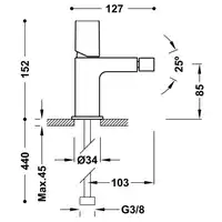 Bateria bidetowa Stal TRES 21112002AC