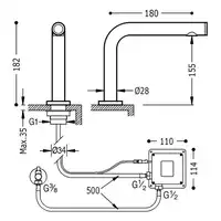 Elektroniczna jednostrumieniowa bateria umywalkowa TOUCH‑TRES Chrom TRES 06144701