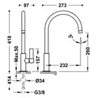 Bateria umywalkowa Stal TRES 21190601AC