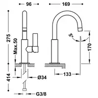 Bateria umywalkowa Matowa biel TRES 21190401BM