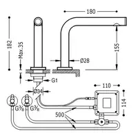 Mieszalnik baterii elektronicznej umywalkowej TOUCH‑TRES Chrom TRES 06144801