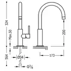 Bateria umywalkowa Czerń metalizowana szczotkowana TRES 26290402KMB