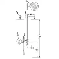 Zestaw natryskowy z baterią podtynkową Rapid-Box z regulacją strumienia Ø 300 mm Chrom TRES 26228004