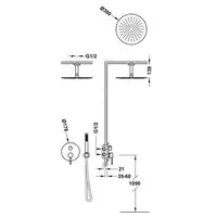 Zestaw natryskowy z baterią podtynkową Rapid-Box z regulacją strumienia Ø 300 mm Chrom TRES 26228003