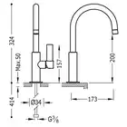 Bateria umywalkowa Czerń metalizowana szczotkowana TRES 21190501KMB