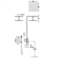 Jednouchwytowa bateria podtynkowa Rapid-Box (2-drożna) z regulacją strumienia 300x300 mm Matowa biel TRES 00628003BM