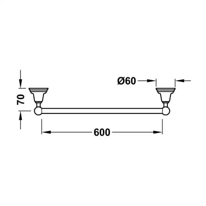 Wieszak na ręcznik 600 mm Złoto 24K TRES 12423603OR