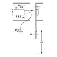 Wbudowany system elektronicznej kontroli termostatycznej Shower Technology Blue EditionCzarny-Chrom TRES 49288499