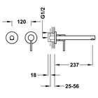 Bateria podtynkowa umywalkowa, wylewka 237 mm Chrom TRES 06230002