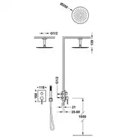 Zestaw natryskowy z baterią podtynkową Rapid-Box z regulacją strumienia Ø 250 mm Chrom TRES 06228003