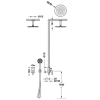 Zestaw natryskowy z baterią podtynkową z regulacją strumienia Ø 250 mm Chrom TRES 06218081