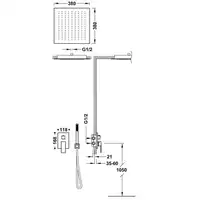 Jednouchwytowa bateria podtynkowa Rapid-Box (2-drożna) z regulacją strumienia 300x380 mm Chrom TRES 00628005