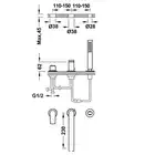 Bateria wannowa trzyotworowa z słuchawka antical, wylewka 230 mm 24-karatowe różowe złoto TRES 21116103OP