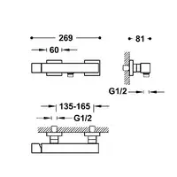 Bateria natryskowa Chrom TRES 107167