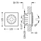 Wbudowana dysza z hydromasażem z 1 rodzajem obrotowego strumienia Chrom TRES 9107515