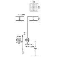 Jednouchwytowa bateria podtynkowa Rapid-Box (2-drożna) z regulacją strumienia 300x300 mm Chrom TRES 00628003