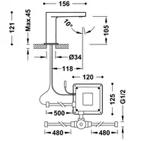 Mieszalnik baterii elektronicznej umywalkowej Chrom TRES 20560302