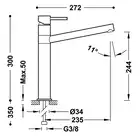 Bateria zlewozmywakowa stojąca Chrom TRES 08333301