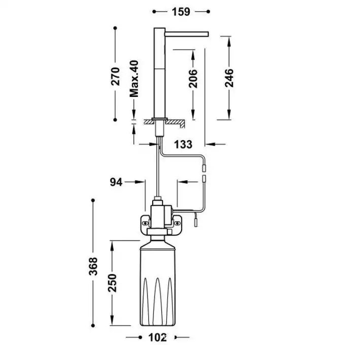 Elektroniczny zasobnik mydła 1600 ml Chrom TRES 39274102