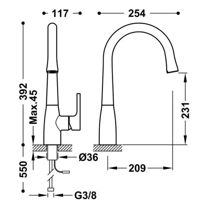 Bateria elektroniczna zlewozmywakowa Chrom TRES 09244601