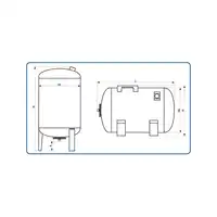 Zbiornik hydroforowy przeponowy 100 l, poziomy WIMEST GZP05 &quot;100&quot; (L)