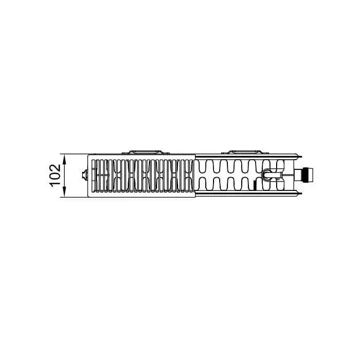 Grzejnik X2 Plan-V typ 22 wys. 905x102x405 biały,10 bar, zaworowy prawy, z osłonami KERMI PTV220900401R1K