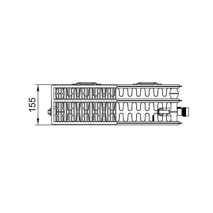 Grzejnik X2 Profil-V typ 33 wys. 400x155x700 biały,10 bar, zaworowy prawy, z osłonami KERMI FTV330400701R1K