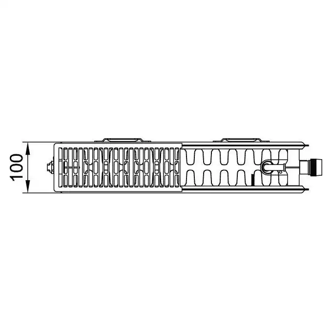 Grzejnik Profil-V typ 11 wys. 600x61x700 biały, 10 bar, zaworowy lewy, z osłonami KERMI FTV110600701L1K