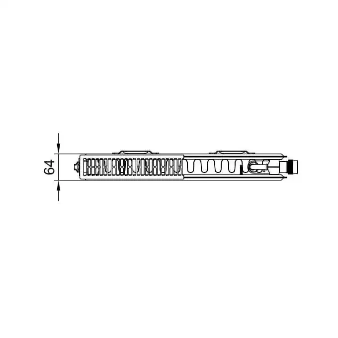 Grzejnik X2 Profil-V typ 12 wys. 500x64x1000 biały,10 bar, zaworowy prawy, z osłonami KERMI FTV120501001R1K