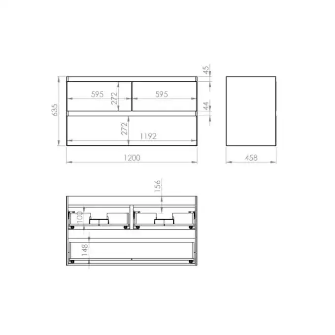 Szafka podumywalkowa SPLIT 120 3S white matt PDW ELITA RE012007155290