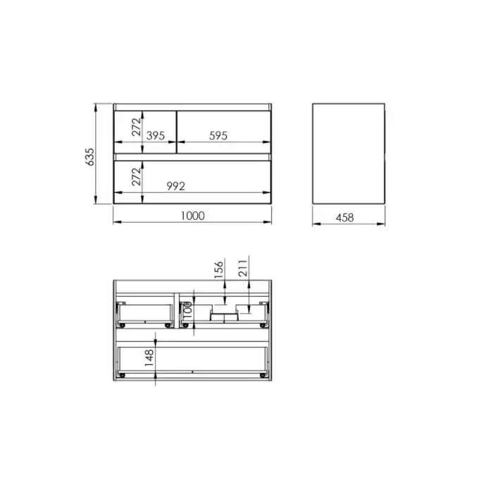 Szafka podumywalkowa SPLIT 100 3S P stone matt PDW ELITA RE011005157040