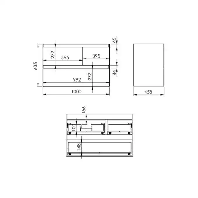 Szafka podumywalkowa SPLIT 100 3S L stone matt PDW ELITA RE011006157040