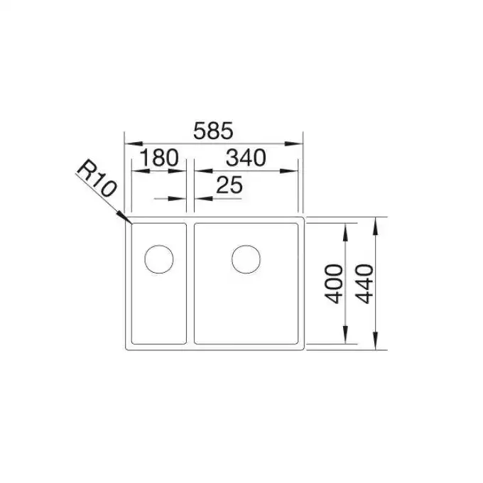 Zlewozmywak CLARON 340/180-U Stal polerowana lewa, InFino BLANCO 521609