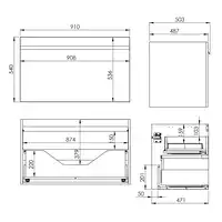 Szafka podumywalkowa MOODY 90 1S+1S black matt PDW ELITA RE010900037160