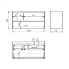 Szafka podumywalkowa SPLIT 120 3S P stone matt PDW ELITA RE012005157040