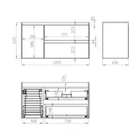 Szafka podumywalkowa SPLIT 120 2S P CARGO black matt PDW ELITA RE011205257160