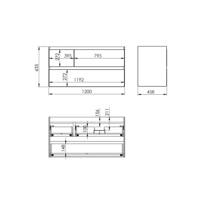 Szafka podumywalkowa SPLIT 120 3S P stone matt PDW ELITA RE012005157040