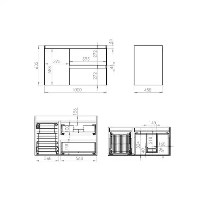 Szafka podumywalkowa SPLIT 100 2S P CARGO stone matt PDW ELITA RE011005057040