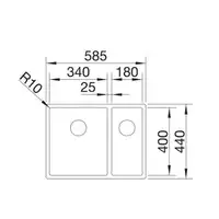 Zlewozmywak CLARON 340/180-IF Stal polerowana prawa, InFino BLANCO 521608