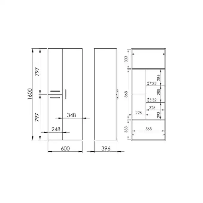 Słupek KWADRO PLUS 60 3D black HG PDW ELITA 167655