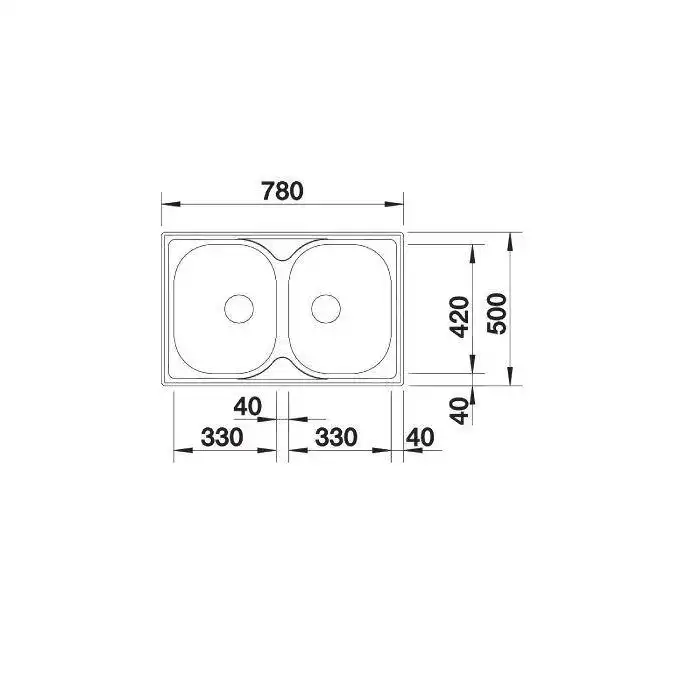 Zlewozmywak TIPO 8 Compact Stal matowa odwracalny BLANCO 513459