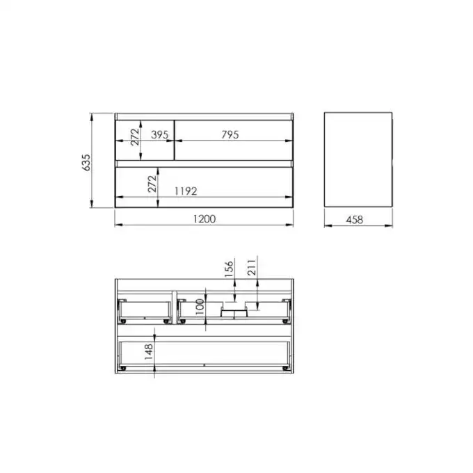 Szafka podumywalkowa SPLIT 120 3S P anthracite matt PDW ELITA RE012005156010