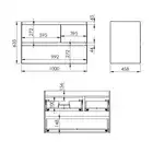 Szafka podumywalkowa SPLIT 100 3S L stone matt PDW ELITA RE011006157040