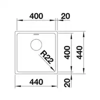 Komora ANDANO 400-U Stal polerowana, InFino BLANCO 522959