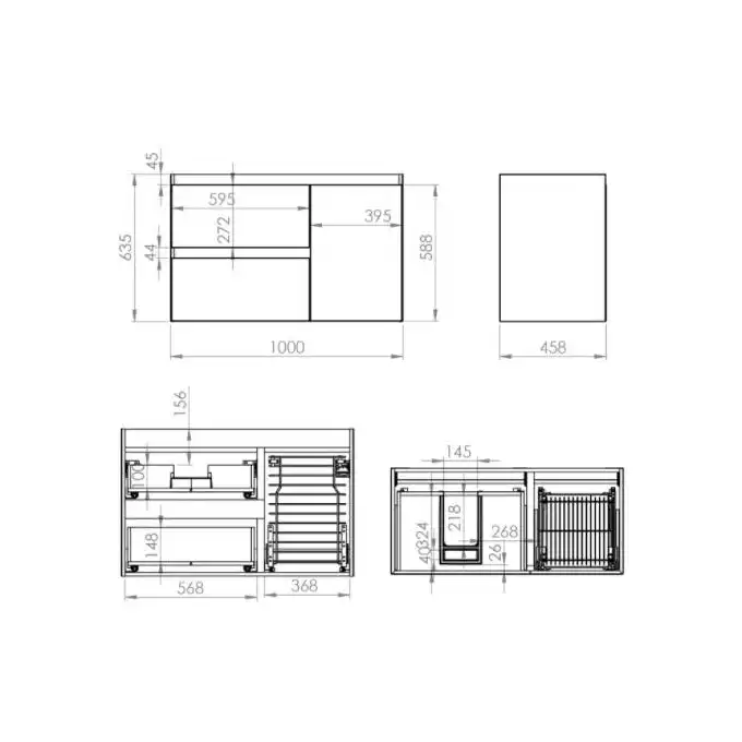 Szafka podumywalkowa SPLIT 100 2S L CARGO anthracite matt PDW ELITA RE011006056010