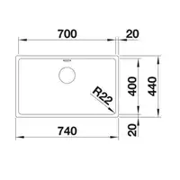 Komora ANDANO 700-U Stal polerowana, InFino BLANCO 522971