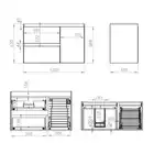 Szafka podumywalkowa SPLIT 100 2S L CARGO stone matt PDW ELITA RE011006057040