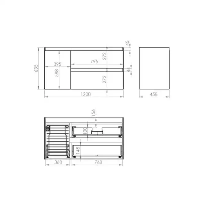 Szafka podumywalkowa SPLIT 120 2S P CARGO anthracite matt PDW ELITA RE011205256010